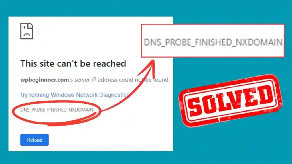 DNS_PROBE_FINISHED_NXDOMAIN