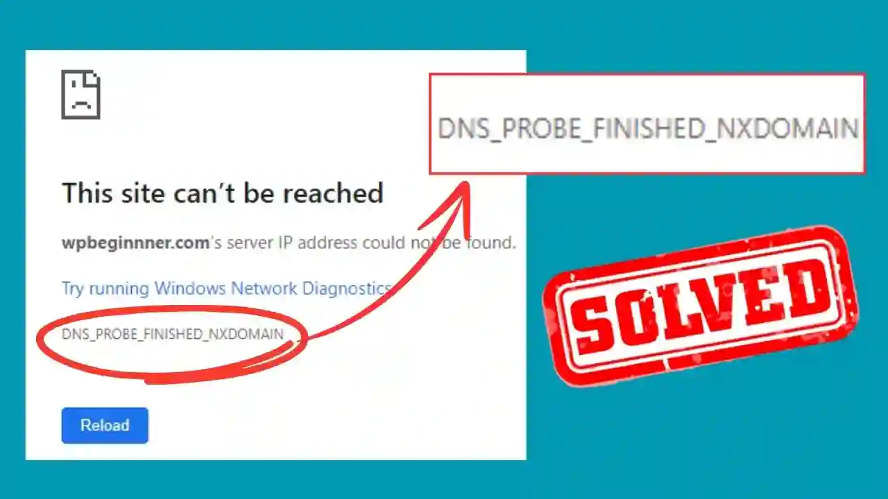 DNS_PROBE_FINISHED_NXDOMAIN