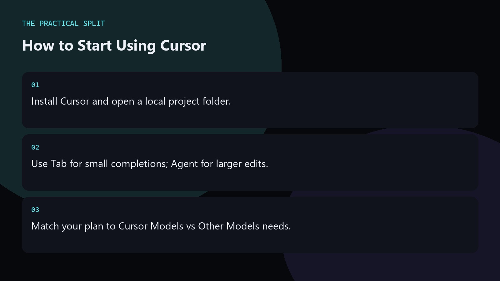 How to Start Using Cursor. Install Cursor and open a local project folder.