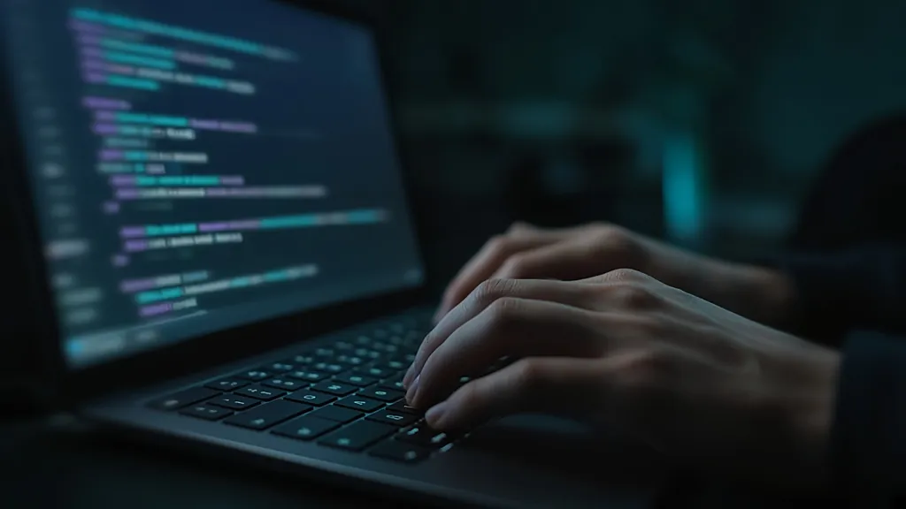 Cursor vs GitHub Copilot 2026: developer typing on a laptop while an AI autocomplete suggestion appears in the code editor